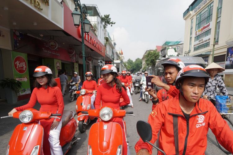 Grand launching GoViet, layanan ojek online Go-Jek di Vietnam.