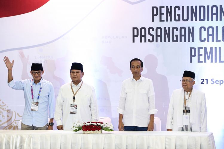 Elektabilitas Terbaru Jokowi-Ma'ruf dan Prabowo-Sandiaga Menurut 4 Lembaga Survei