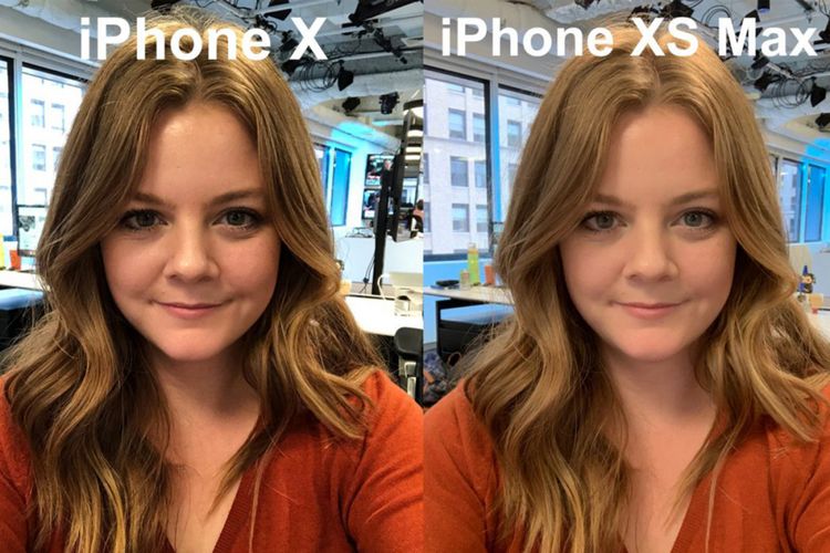 Perbandingan hasil selfie iPhone XS Max dengan iPhone X terdahulu.