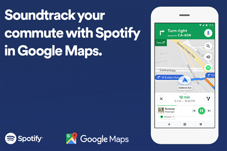 Integrasi Google Maps dengan Spotify.