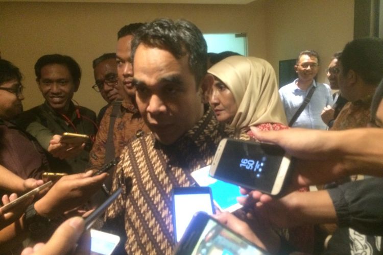 Sekjen Partai Gerindra Ahmad Muzani saat ditemui di Hotel Santika, Depok, Jumat (5/10/2018).