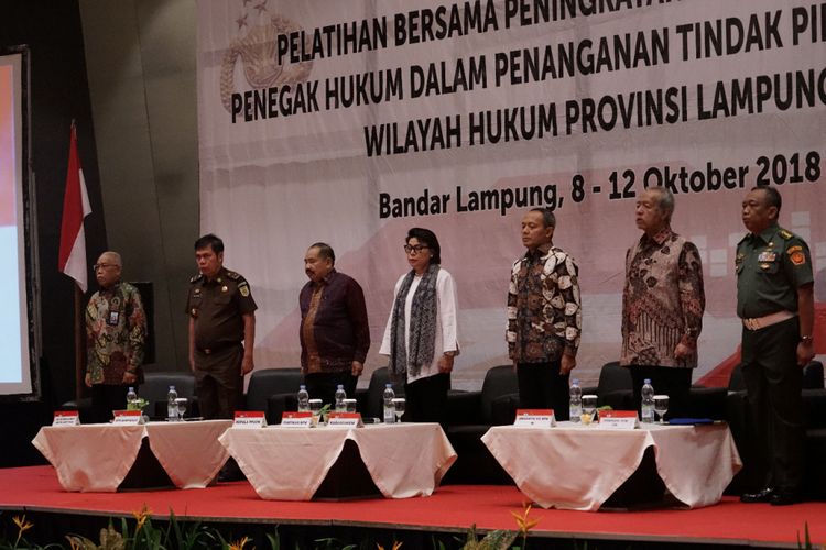 KPK menggelar pelatihan mengenai penanganan tindak pidana korupsi kepada 150 anggota lembaga penegak hukum, di Bandar Lampung, Lampung. 
