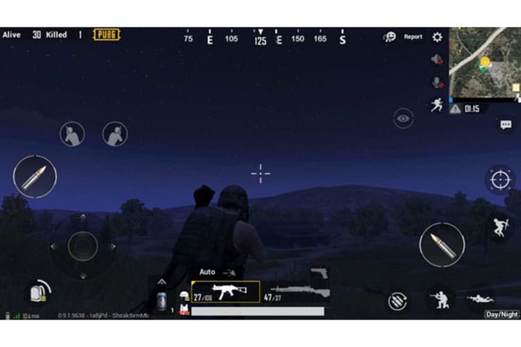 Mode malam di game PUBG Mobile.