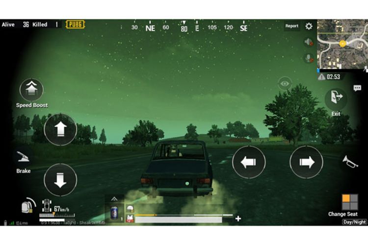 Night Vision saat mode malam di game PUBG Mobile.