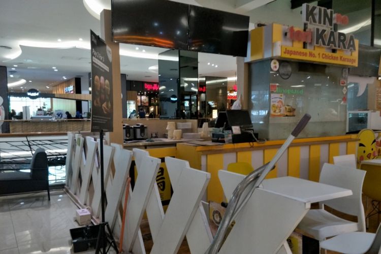 Kondisi gerai makanan cepat saji di FX Sudirman yang sempat mengalaminkebakaran fraying, Rabu (14/11/2018).