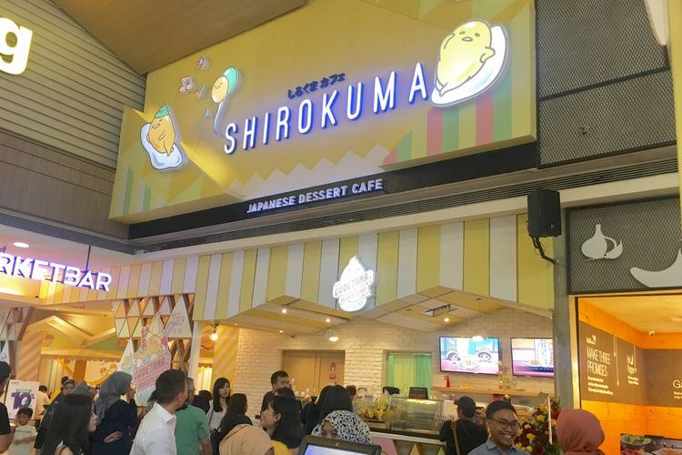 Gudetama in Dessertland, kafe Gudetama pertama di Indonesia, hasil kolaborasi Shirokuma dengan Sanrio di Mal Kota Kasablanka, Jakarta, Sabtu (17/11/2018). 