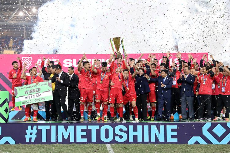 Vietnam berhasil menjadi juara Piala AFF 2018 seusai unggul agregat atas Malaysia pada laga final, 15 Desember 2018.