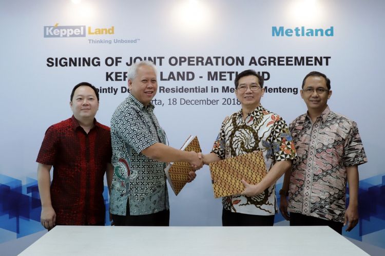Kesepakatan tersebut merupakan bentuk kerja sama untuk mengembangkan proyek perumahan seluas 12 hektar di kawasan Metland Menteng, Jakarta Timur. 