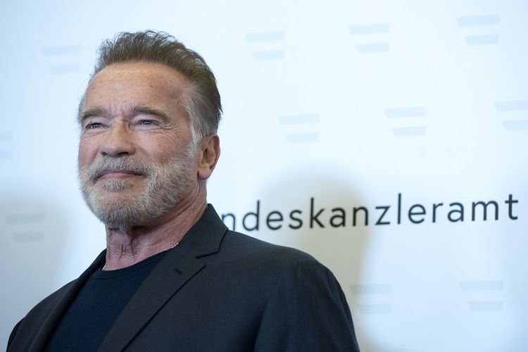 Aktor Arnold Schwarzenegger berada di Vienna, Austria, untuk bertemu dengan Kanselir Au,stria Sebastian Kurz pada 29 Januari 2019.