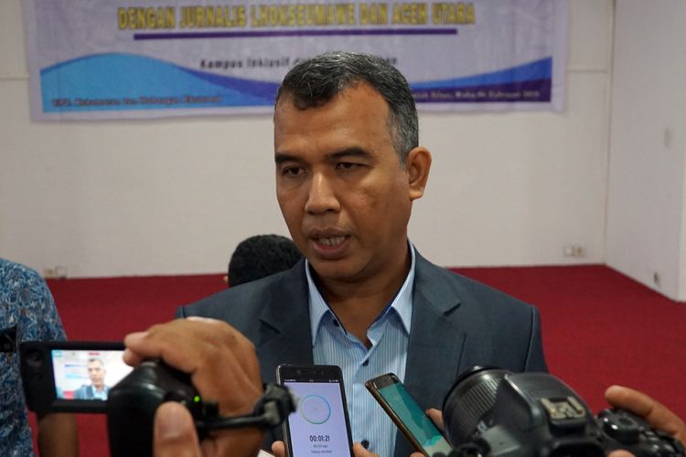 Rektor Universitas Malikussaleh (Unimal) Dr Herman Fithra di Lhokseumawe, Aceh, Kamis (7/2/2019)