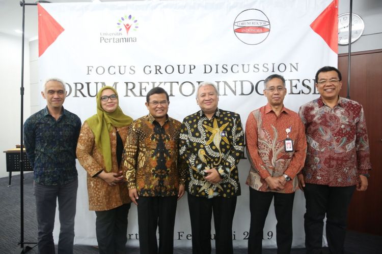 Forum Rektor Indonesia (FRI) menyelenggarakan Focus Group Discussion (FGD) membahas peran perguruan tinggi dalam mendukung ketahanan energi Indonesia Kampus Universitas Pertamina, Jakarta (16/2/2019).