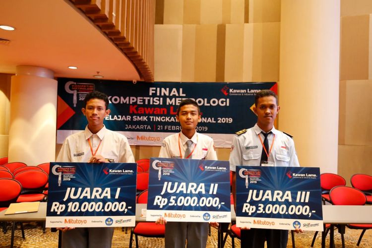 Final Kompetisi Metrologi Kawan Lama SMK Tingkat Nasional 2019 yang diadakan di kantor pusat Kawan Lama, Jakarta (21/2/2019) telah memunculkan 3 juara yang didominasi SMK luar Jakarta. Foto: Kawan Lama