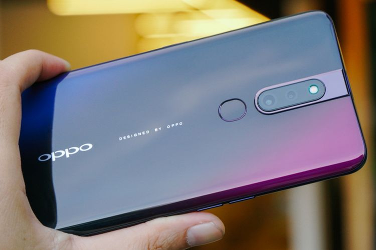 Terdapat dua kamera di punggung Oppo F11 Pro. Kamera utamanya memiliki resolusi 48 megapiksel dengan lensa berbukaan f/1.8. Kamera kedua dengan resolusi 5 megapiksel (f/2.4) hanya berfungsi sebagai depth sensor untuk mengukur jarak subyek foto ke perangkat. Di bagian punggung ini juga terdapat pemindai sidik jari berbentuk bundar.