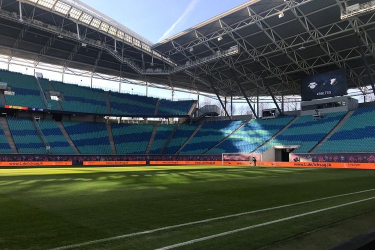 Red Bull Arena, markas RB Leipzig saat menjamu tim lain. Foto diambil saat Bundesliga Media Visit, 25 Februari 2019. 