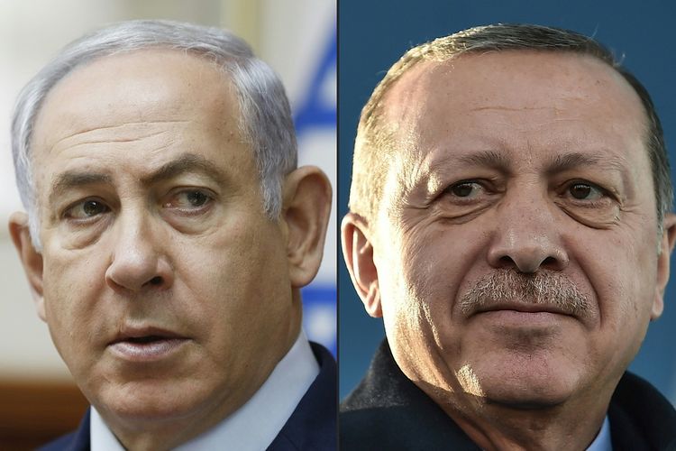 Perdana Menteri Israel Benjamin Netanyahu (kiri) dan Presiden Turki Recep Tayyip Erdogan.