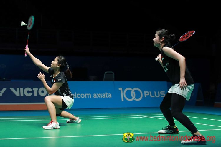 Ni Ketut Mahadewi Istarani/Rizki Amelia Pradipta berlaga di Malaysia Open 2019 di Axiata Arena, 4 April 2019. 