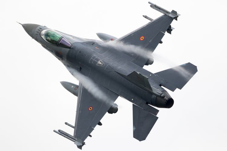 Pesawat tempur F-16 milik Angkatan Udara Belgia.