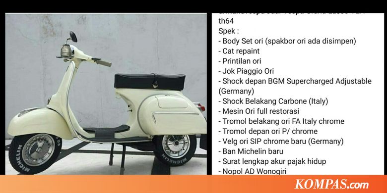 Harga Vespa Lawas Bisa Jauh Lebih Mahal Dari Vespa Baru Kompas Com