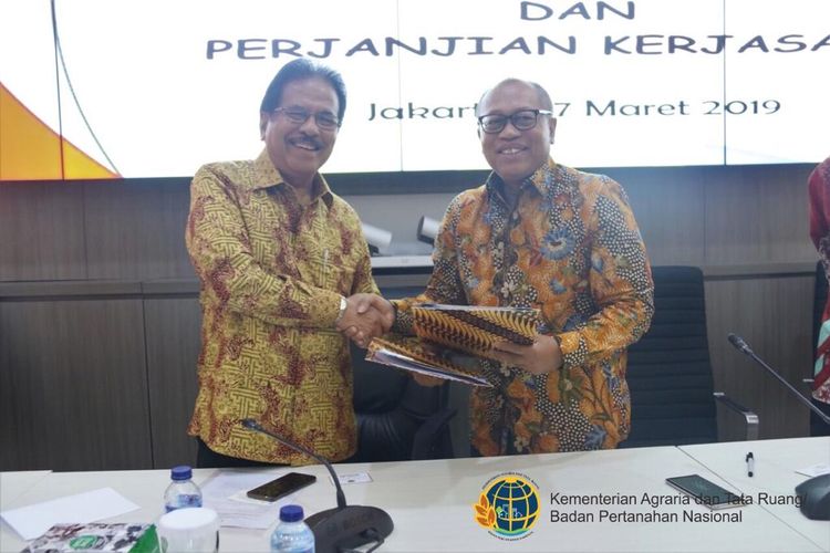 Kementerian ATR/BPN dan BPJS melakukan penandatanganan Memorandum of Understanding (MoU) di Jakarta, Rabu (27/3/2019).
