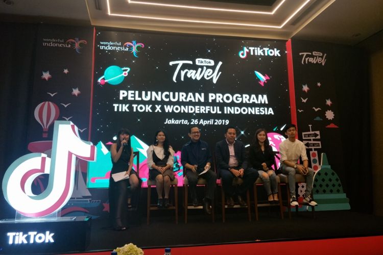 Peluncuran Tik Tok Travel di Hotel Pullman, Jakarta Pusat, Jumat (26/4/2019).