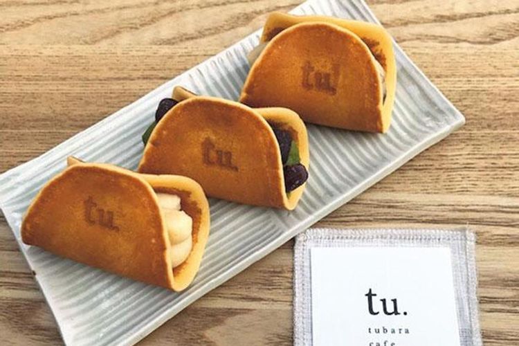 Tsubara-tsubara, kue yang dijual terbatas di kafe ini (1.080 yen termasuk minuman) 