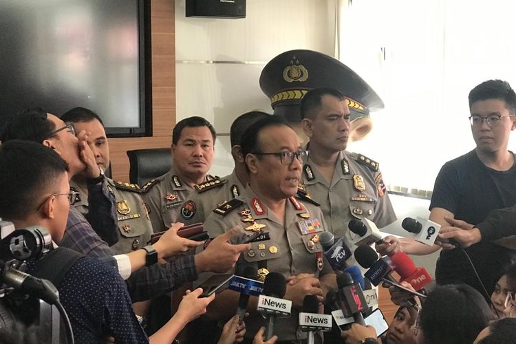 Kepala Biro Penerangan Masyarakat Divisi Humas Polri Brigjen (Pol) Dedi Prasetyo di Gedung Humas Mabes Polri, Jakarta Selatan, Senin (19/8/2019).
