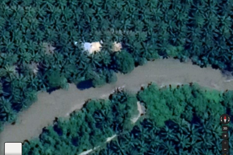 Citra satelit lokasi flying fox motor di Kecamatan Tambusai, Kabupaten Rokan Hulu
