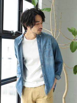 Button-down denim shirt/CRAFT STANDARD BOUTIQUE