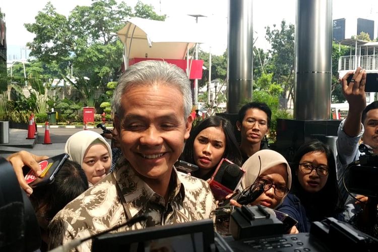 Gubernur Jawa Tengah Ganjar Pranowo di Gedung Komisi Pemberantasan Korupsi (KPK), Jakarta, Jumat (10/5/2019)