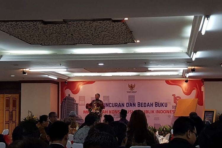 Peluncuran 25 Buku MK Bertema Hukum dan Konstitusi di Gedung MK, Jakarta Pusat, Rabu (28/8/2019).