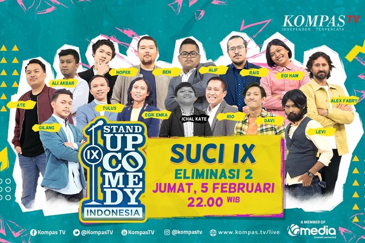 Stand Up Comedy Indonesia (SUCI) IX menggelar babak Eliminasi 2 pada Jumat (5/2/2021).