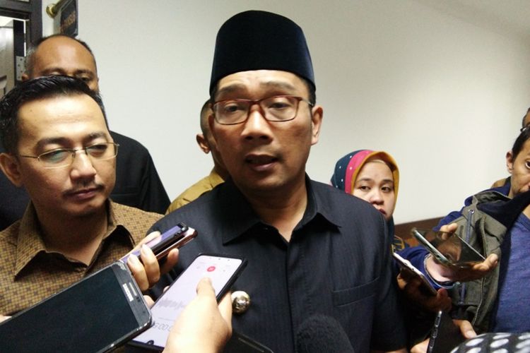 Gubernur Jawa Barat Ridwan Kamil saat ditemui di Gedung DPRD Jabar, Jalan Diponegoro, Senin (26/8/2019).