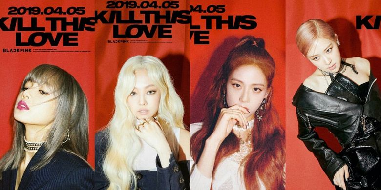 Poster individual keempat member BLACKPINK untuk mini album berjudul Kill This Love.