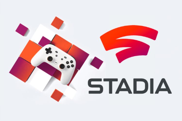 Logo dan controller layanan game streaming Google Stadia