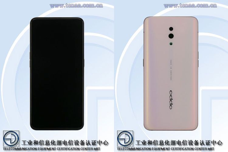 Foto perangkat Oppo Reno dari situs sertifikasi ponsel China, TENAA.