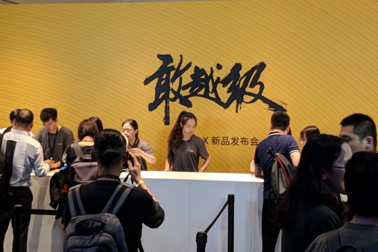 Suasana di acara peluncuran Realme X di Beijing, China, Rabu (15/5/2019).