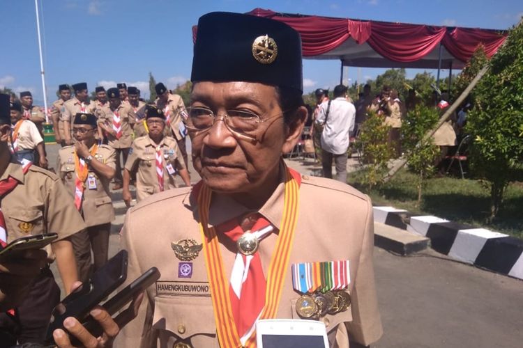 Gubernur DIY Sri Sultan Hamengku Buwono X di Gunungkidul, Selasa (20/8/2019). 