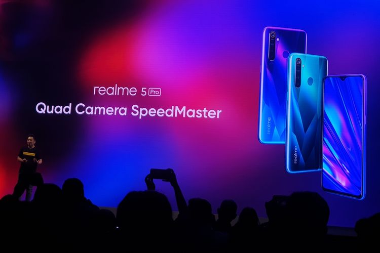 Felix Christian, Product Manager Realme Indonesia dalam acara peluncuran Realme 5 Pro dan Relame 5 di Jakarta, Kamis (19/9/2019).