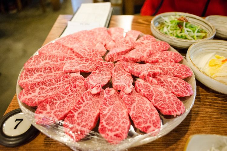 Ilustrasi daging sapi wagyu. 