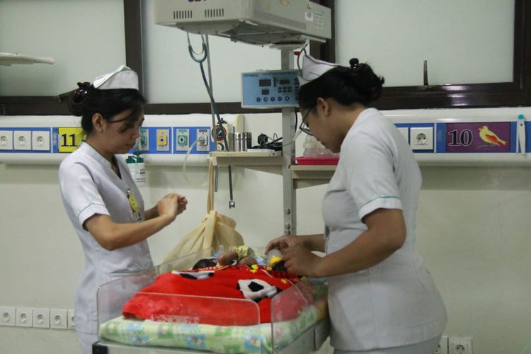 Bayi kembar siam asal Buleleng, Bali menjalani perawatan di RSUP Sanglah, Denpasar, Rabu (4/9/2019).