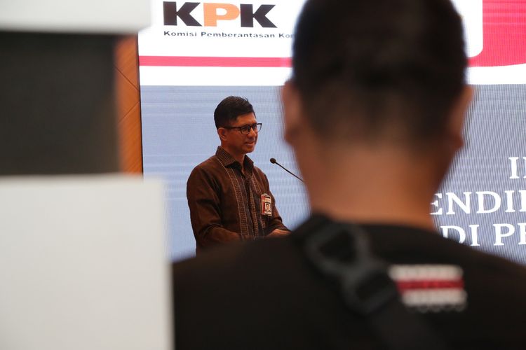 Wakil Ketua Komisi Pemberantasan Korupsi (KPK) Laode M Syarif dalam Koordinasi Implementasi Pendidikan Antikorupsi di Perguruan Tinggi di Gedung Pusat Edukasi Antikorupsi, Jakarta, Rabu (15/5/2019). 