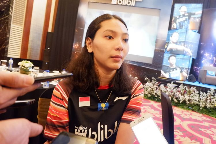 Pebulu tangkis ganda campuran Indonesia, Gloria Emanuelle Widjaja.