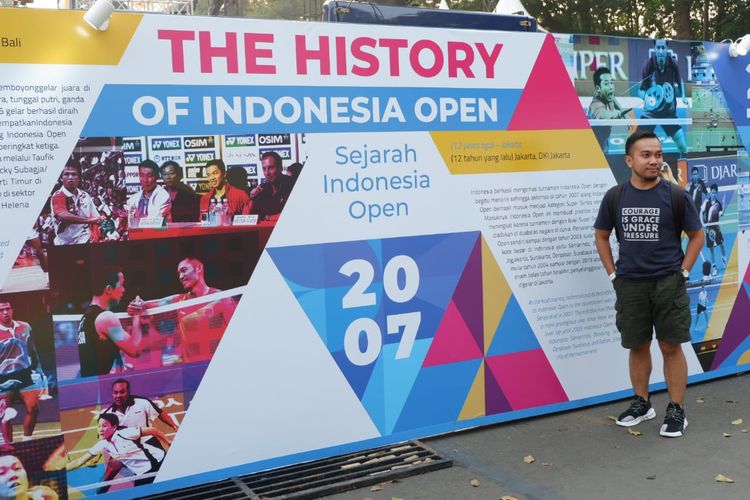 Salah satu spot foto di lokasi pertandingan Indonesia Open 2019.
