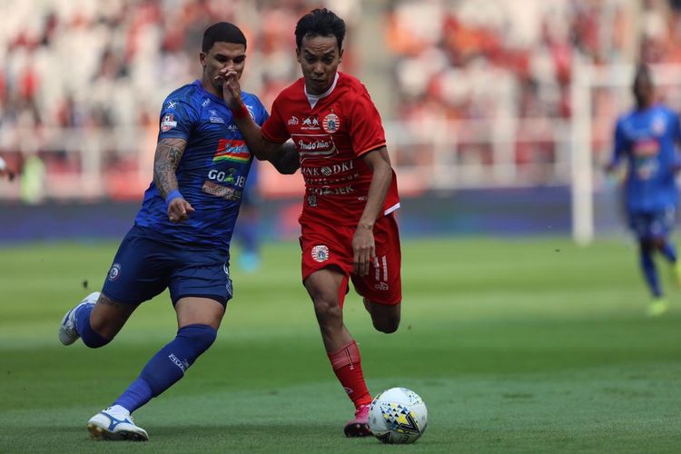 Pertandingan pekan ke-12 Liga 1 2019 antara Persija Jakarta vs Arema FC di Stadion Utama Gelora Bung Karno, Jakarta, Sabtu (3/8/2019).