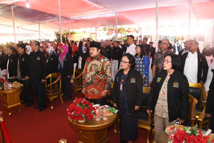 Ketua Badan Anggaran MPR RI Idris Laena pada kegiatan Sosialisasi Empat Pilar MPR RI di SMAN 15, Jakarta Utara, Senin (19/8/2019).