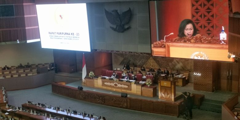 Rapat Paripurna, di Kompleks Parlemen, Senayan, Jakarta, Kamis (25/7/2019).