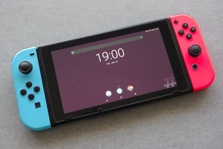 Ilustrasi Nintendo Switch yang dipasang OS Android