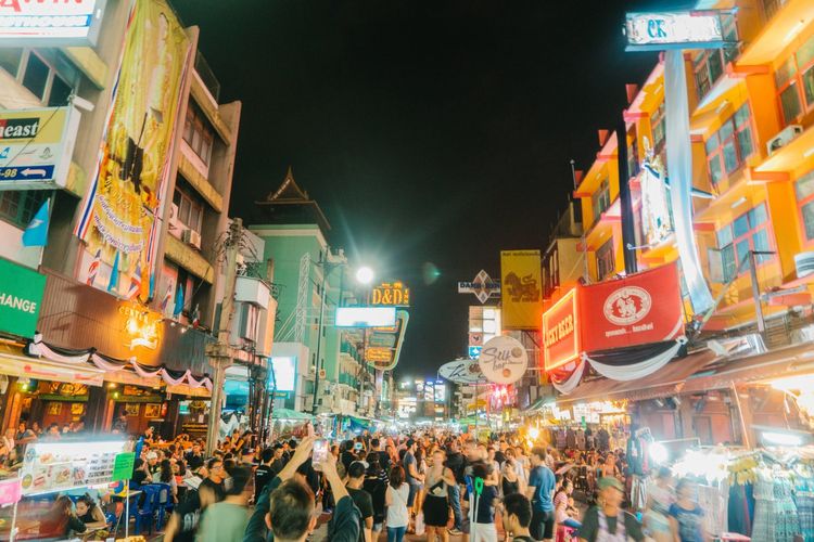 Khao San Road di Bangkok,  Thailand. 