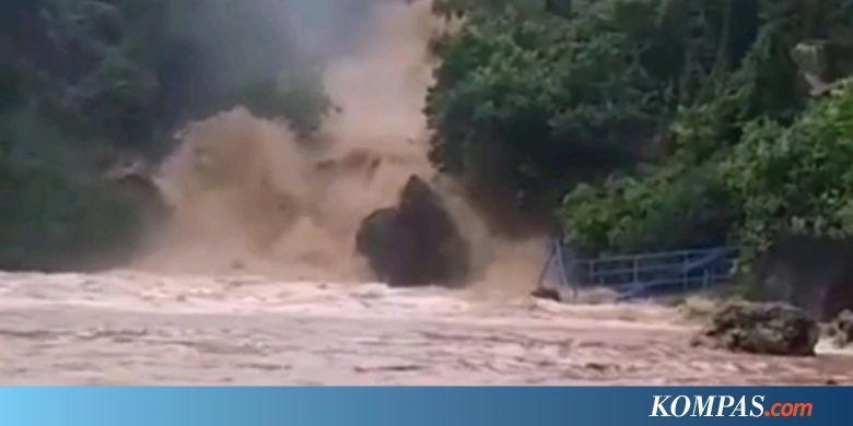 Pantai Baron Yogyakarta Diterjang Banjir, Alirannya Deras seperti Air Terjun