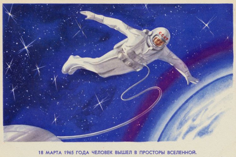 Ilustrasi Alexei Leonov ketika di angkasa